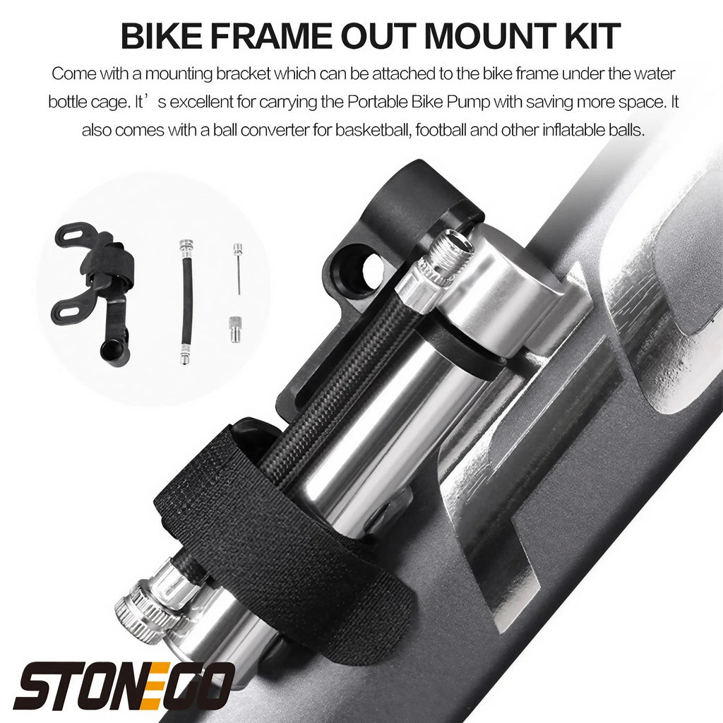 Bomba de bicicleta de bolsillo portátil de alta presión de 120 PSI, mini bomba de bicicleta compatible con válvula Presta/Schrader, bomba de neumáticos de bicicleta ultraligera