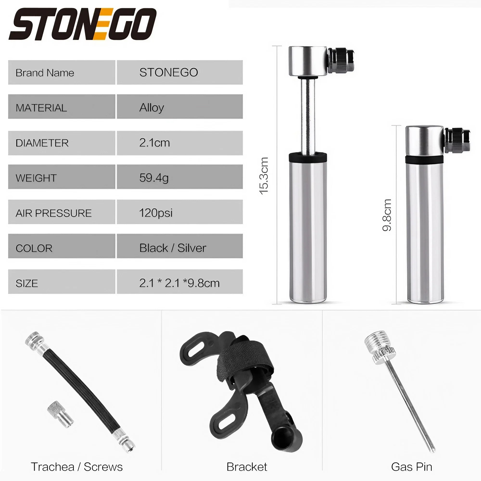 Bomba de bicicleta de bolsillo portátil de alta presión de 120 PSI, mini bomba de bicicleta compatible con válvula Presta/Schrader, bomba de neumáticos de bicicleta ultraligera
