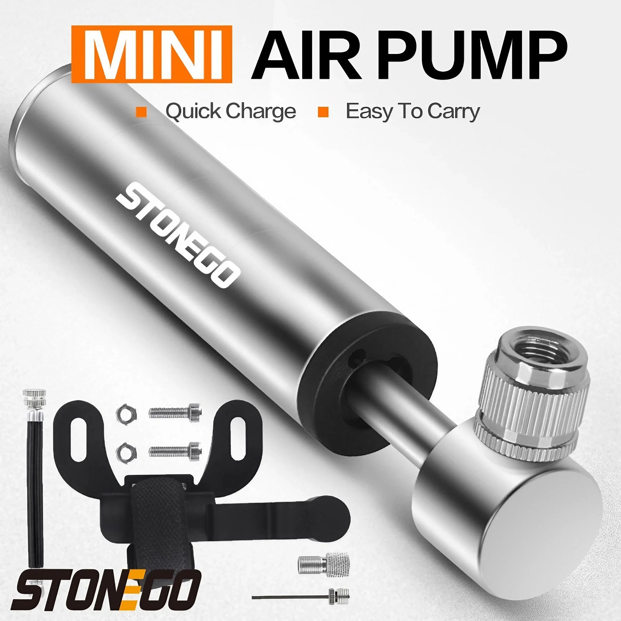 Bomba de bicicleta de bolsillo portátil de alta presión de 120 PSI, mini bomba de bicicleta compatible con válvula Presta/Schrader, bomba de neumáticos de bicicleta ultraligera