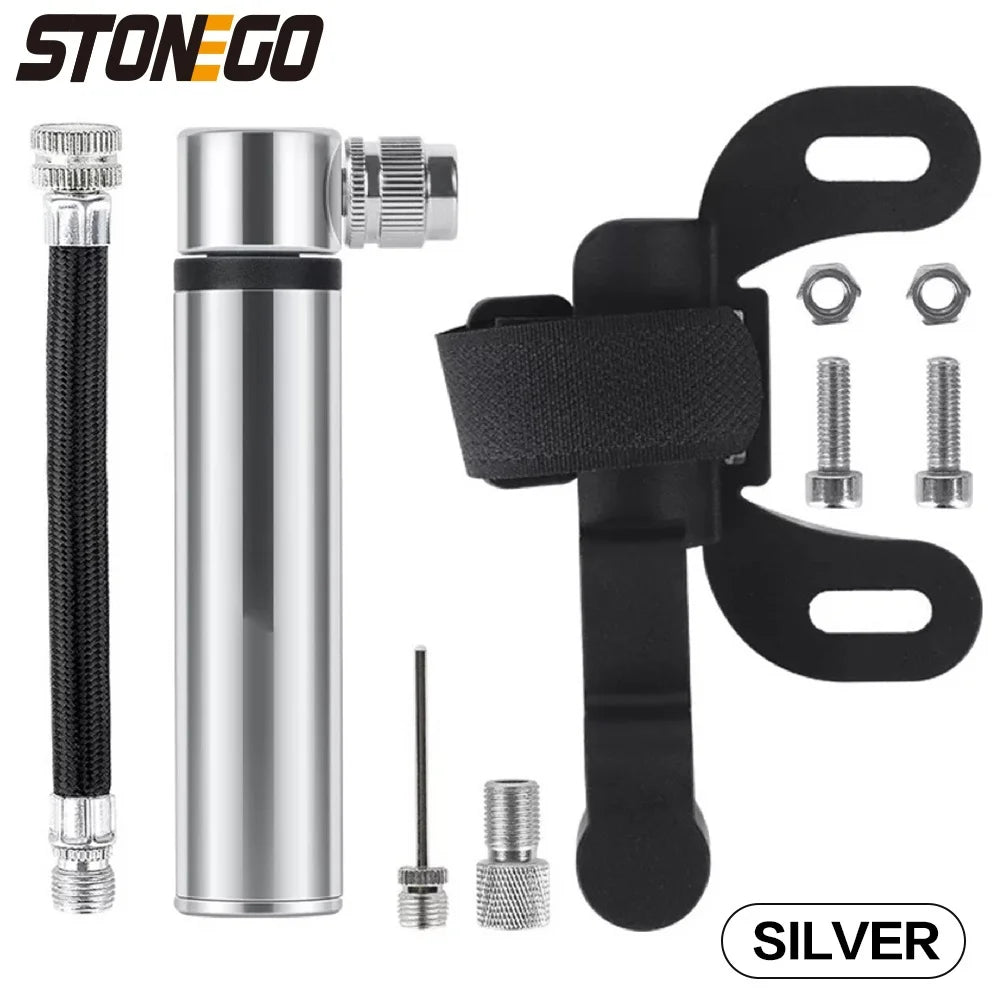 Bomba de bicicleta de bolsillo portátil de alta presión de 120 PSI, mini bomba de bicicleta compatible con válvula Presta/Schrader, bomba de neumáticos de bicicleta ultraligera