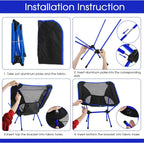 Silla plegable ultraligera desmontable, portátil, ligera, asiento plegable extendido, pesca, Camping, hogar, barbacoa, jardín, senderismo