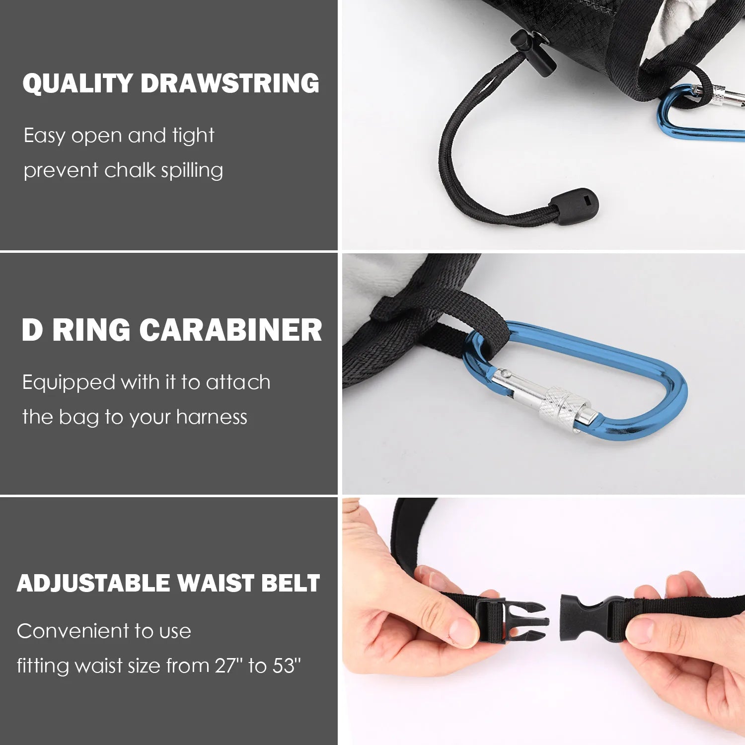 Saco de magnesia para escalada en roca, bolsa de tiza, bolsillo impermeable para levantamiento de pesas, bolsa de magnesia para bulder al aire libre, equipo de escalada