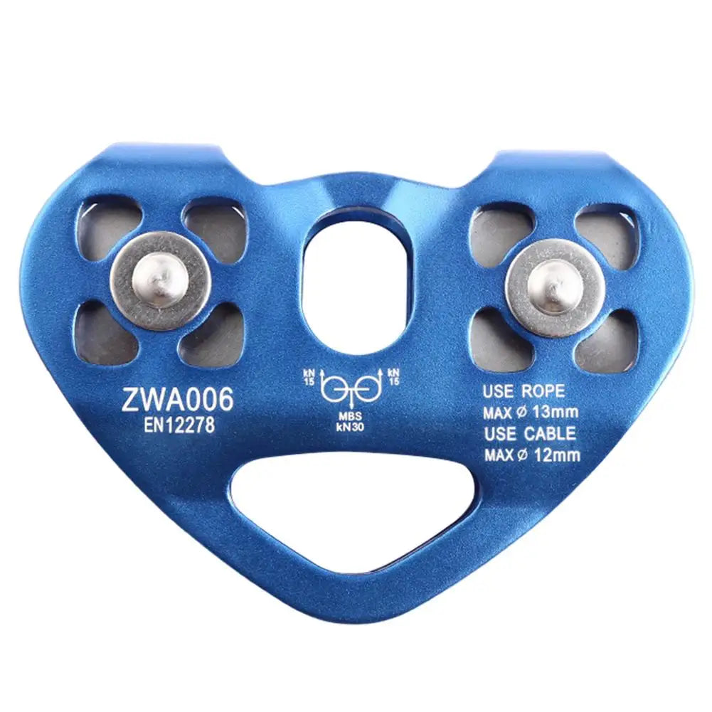 Polea de escalada en forma de corazón, dispositivo de escalada, carro Zipline de alta velocidad, 30kN