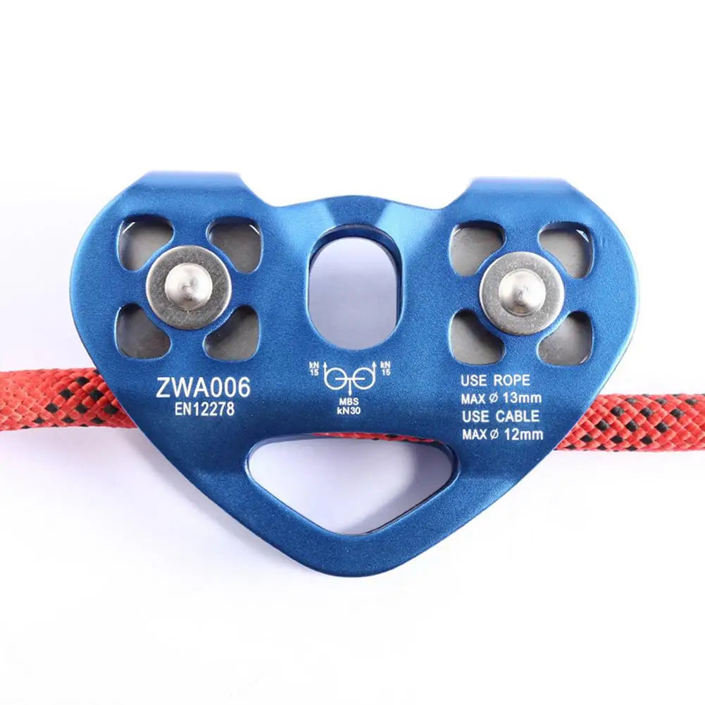 Polea de escalada en forma de corazón, dispositivo de escalada, carro Zipline de alta velocidad, 30kN