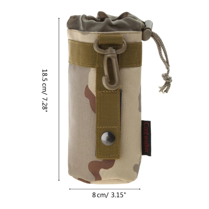 Bolsa portabotellas G92F, bolsa táctica nailon para botella agua portabotellas para acampar, senderismo