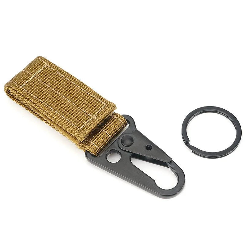 Mosquetón con hebilla de correas de nailon táctico, gancho EDC Molle para mochila, Clip para cinturón, llavero, colgador para acampar y escalar al aire libre, 3 uds.