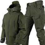 Conjuntos de chaquetas tácticas impermeables unisex, chaqueta de caza y senderismo de concha suave para exteriores, traje de pantalón Cargo de lana, chándales, invierno