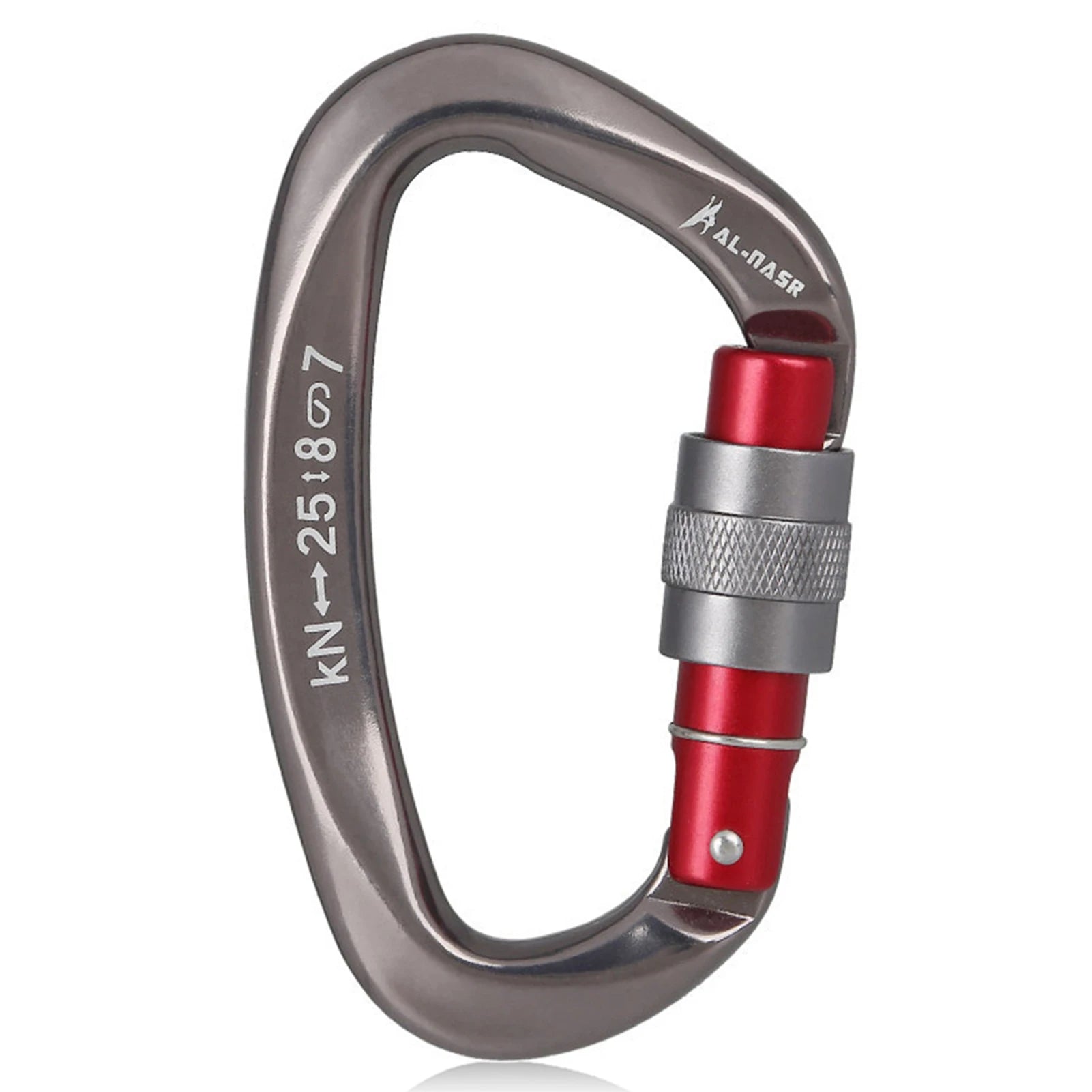 Mosquetón profesional en forma de D de 25KN, mosquetón de bloqueo de tornillo para puerta, equipo de escalada y rappel, equipo rápido, herramientas EDC para exteriores