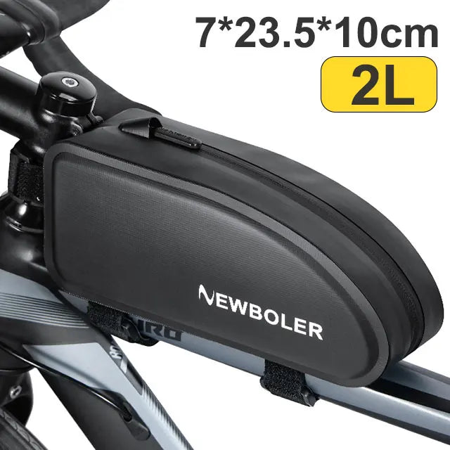 Bolsa para bicicleta impermeable, bolsa para cuadro de tubo frontal superior de ciclismo, gran capacidad, alforja para bicicleta de montaña y carretera, accesorios negros para bicicleta
