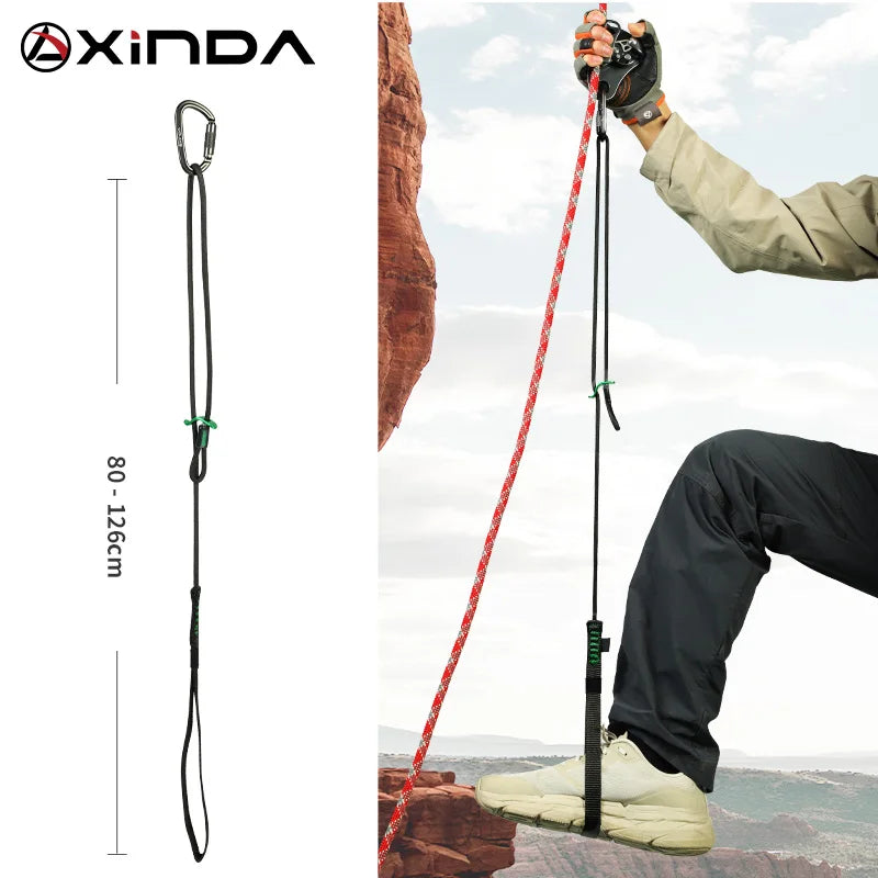 Correas ajustables profesionales bucle de pie escalada poliéster ligero Dinima Ascender cinturón dispositivo banda escalada en roca Ascend