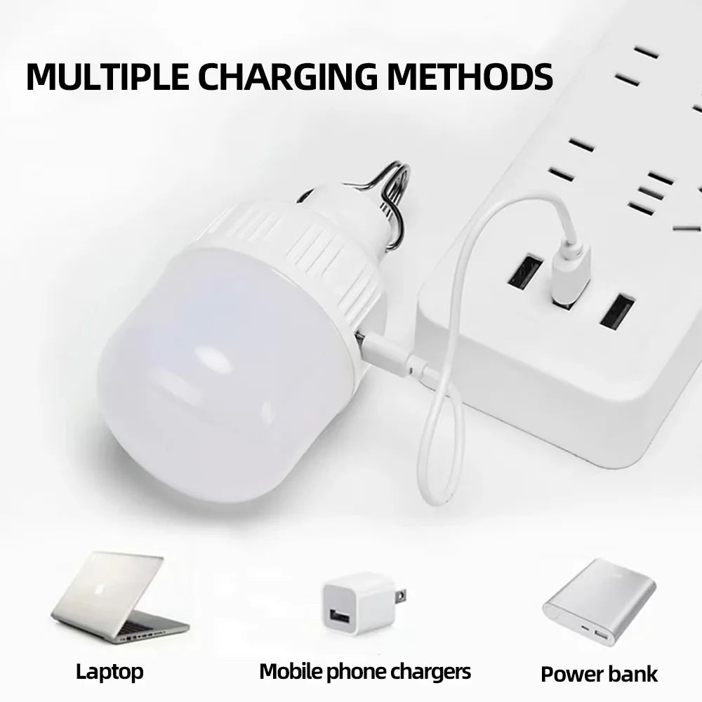 Luz LED portátil para acampar, recargable por USB, multifuncional, para exteriores, lámpara colgante de emergencia para tienda, senderismo, Picnics, iluminación nocturna