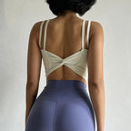 Sujetadores deportivos para mujer, Top deportivo, lencería Sexy, almohadilla fija push-up, sujetador de Yoga, ropa interior anudada en la espalda, chaleco para correr, camisetas de gimnasio