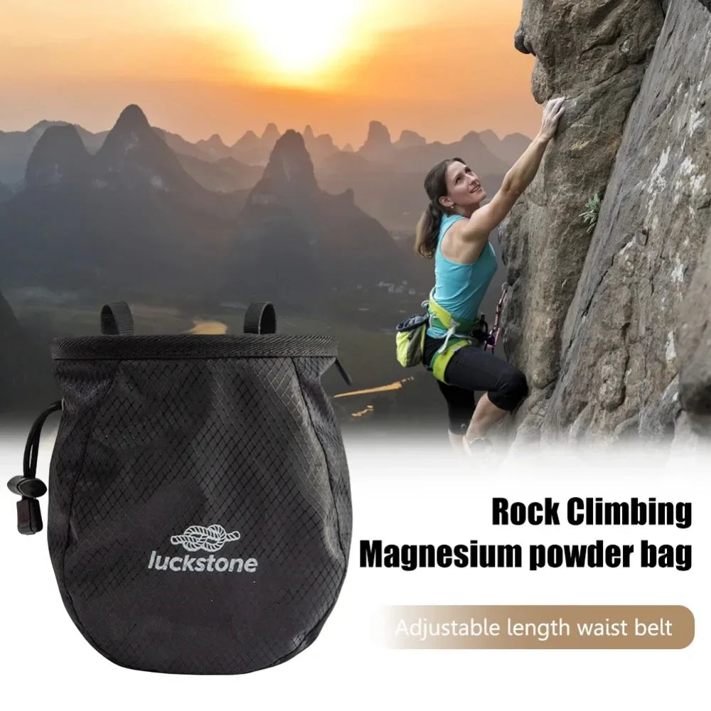 Bolsa de tiza impermeable para escalada y levantamiento de pesas, bolsa de polvo de magnesio con cinturón ajustable, bolsa de tiza para gimnasio de gran capacidad
