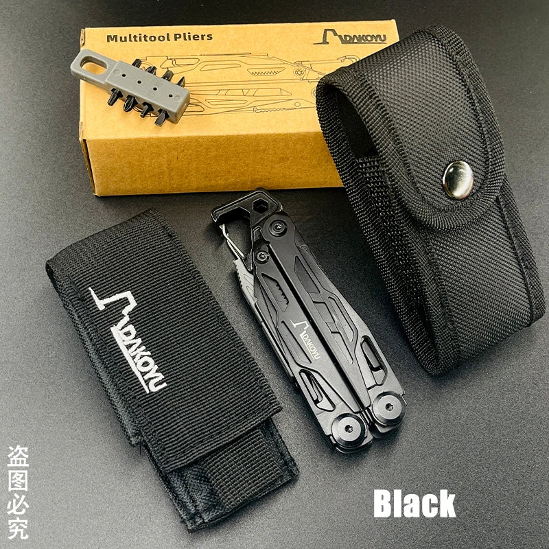 DAKOYU DKShadow Alicates multiherramienta para acampar con silbato de emergencia Herramienta compacta para exteriores de 8 colores, adecuada para senderismo y acampada