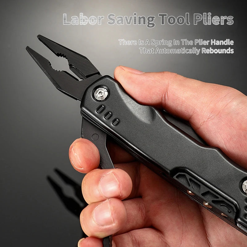 Llave multifuncional, martillo, cuchillo, alicates, herramienta de supervivencia para acampar al aire libre, herramienta de ahorro de trabajo, cuchillo multiherramienta de acero inoxidable