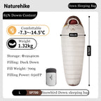 Naturehike-saco de dormir de plumón de pato Snowbird mejorado, 650FP, ultraligero, cálido, para 4 estaciones, para viajes al aire libre y senderismo