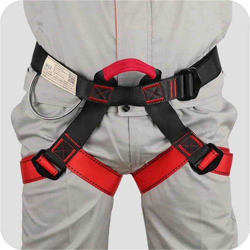 Arnés para exteriores, deportes, escalada en roca, equipo de protección de seguridad de medio cuerpo, soporte de cintura, herramientas de supervivencia aérea para montaña