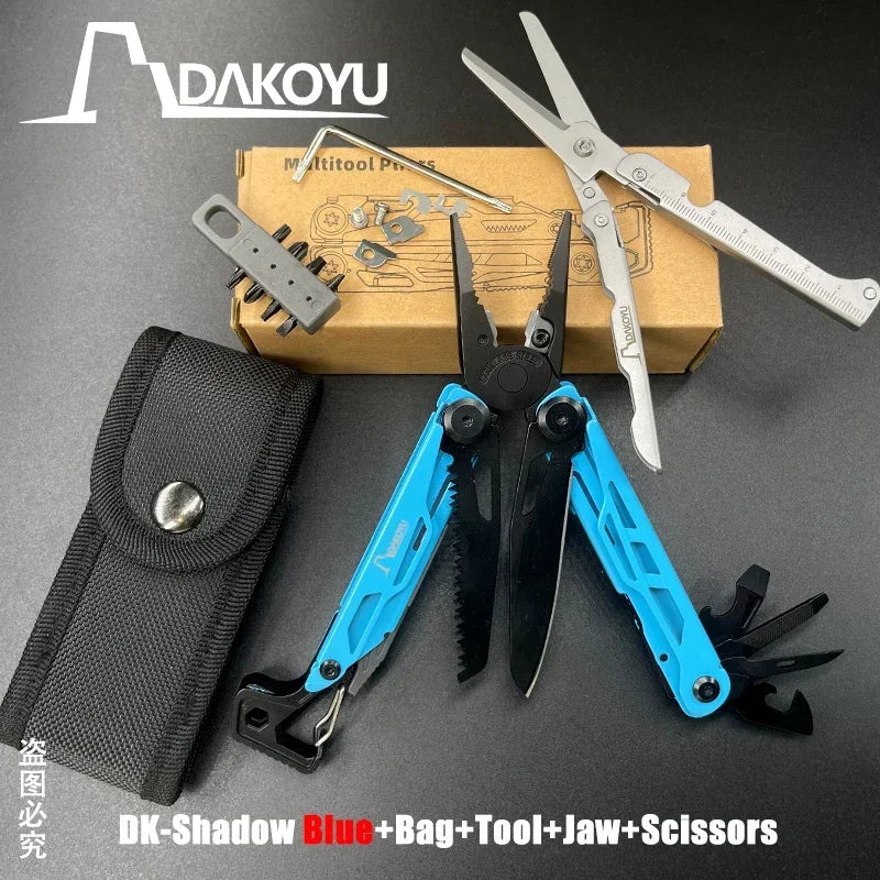 DAKOYU DKShadow Alicates multiherramienta para acampar con silbato de emergencia Herramienta compacta para exteriores de 8 colores, adecuada para senderismo y acampada