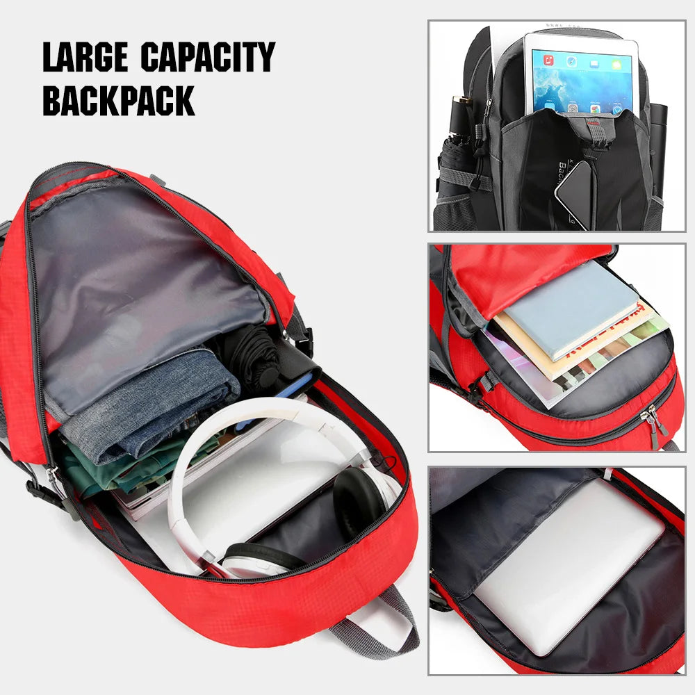 Mochila de senderismo 40L impermeable ligera al aire libre senderismo mochila de viaje para hombres y mujeres