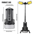 Luz de trabajo de doble luz SQ-G18 3700LM |   Antorcha LED IPX4 de 9000 mAh con pantalla digital y 9 modos para camping, sitio de trabajo, emergencia