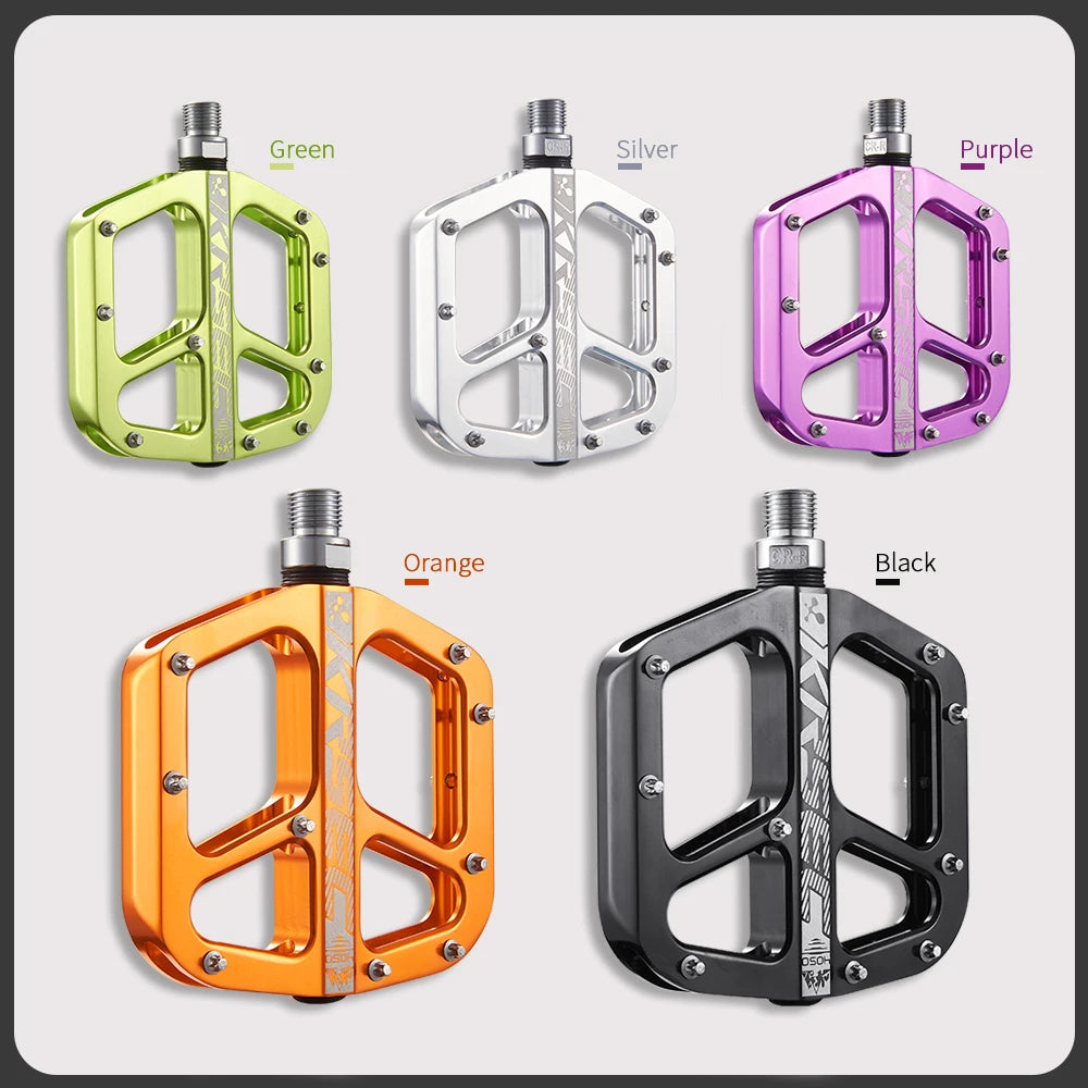 Pedales de bicicleta Pedal de bicicleta de montaña Pedal plano de plataforma de bicicleta ligera de 9/16 pulgadas para BMX MTB bicicleta de carretera para adultos