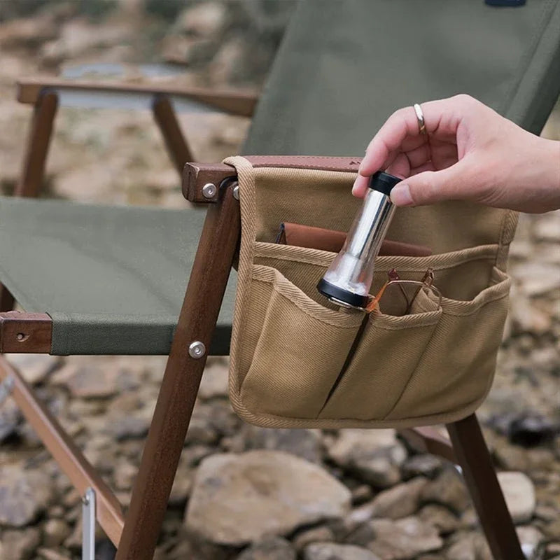 Bolsas de almacenamiento con reposabrazos para silla de acampada al aire libre, bolsas colgantes laterales portátiles para silla de playa, bolsa organizadora para pesca, Camping y senderismo, 1 ud.