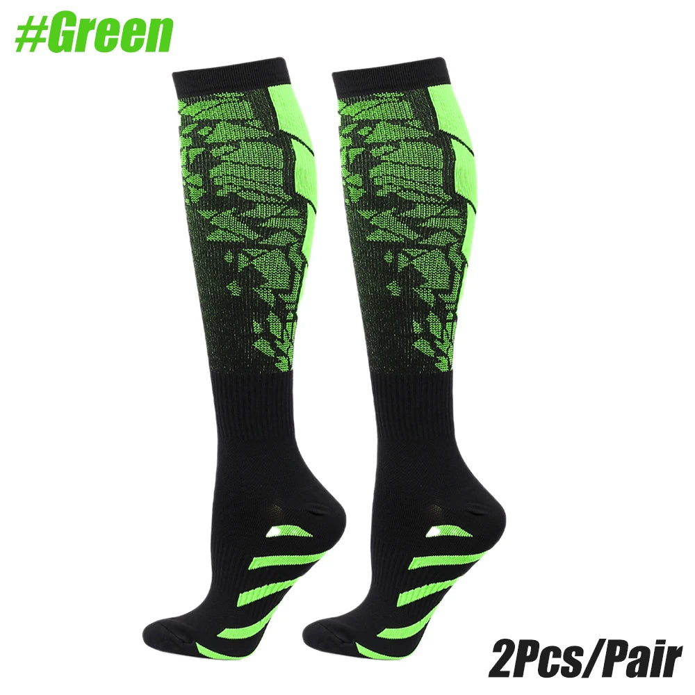 1 par de calcetines deportivos de compresión para mujeres y hombres, calcetines de soporte para pantorrilla para correr, enfermeras, vuelo, embarazo, circulación atlética