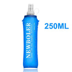 Botella de agua de 750ML, matraz blando plegable de TPU, botella de agua deportiva, bolsa de agua, botella de agua plegable para correr, acampar y hacer senderismo