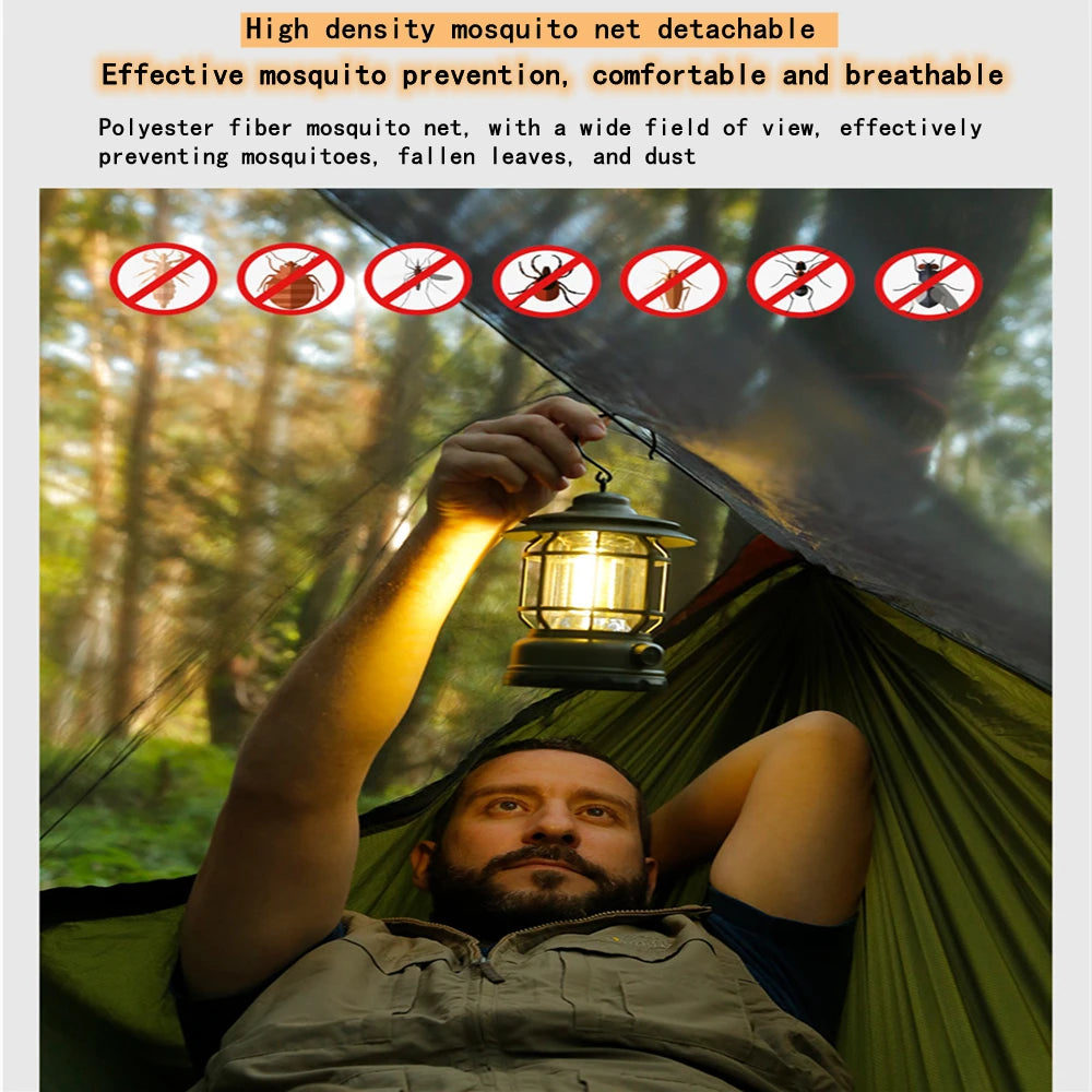 Hamaca para acampar con mosquitera, toldo portátil para jardín al aire libre, tienda, dosel para dormir, hamacas colgantes, columpio para caminata por la naturaleza