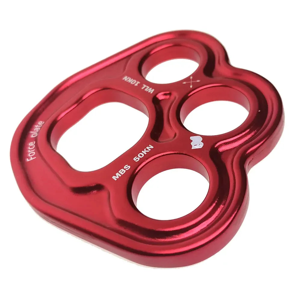 Placa de aparejo 35KN, escalada, oso de aluminio, Paw4, agujeros, placa de aparejo de pata, ancla de pata