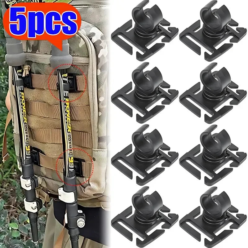 Clip para linterna con anillo en U giratorio 360, trabajo al aire libre, senderismo, montaña, escalada, mochila, soporte de luz, tubo de agua, abrazadera de herramienta para bastón de senderismo