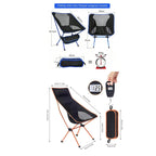 Silla plegable ultraligera desmontable, portátil, ligera, asiento plegable extendido, pesca, Camping, hogar, barbacoa, jardín, senderismo