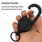 LLavero de cuerda de alambre retráctil para exteriores, mochila, llavero antipérdida con cuerda antirrobo de resorte, equipo de escalada para acampar