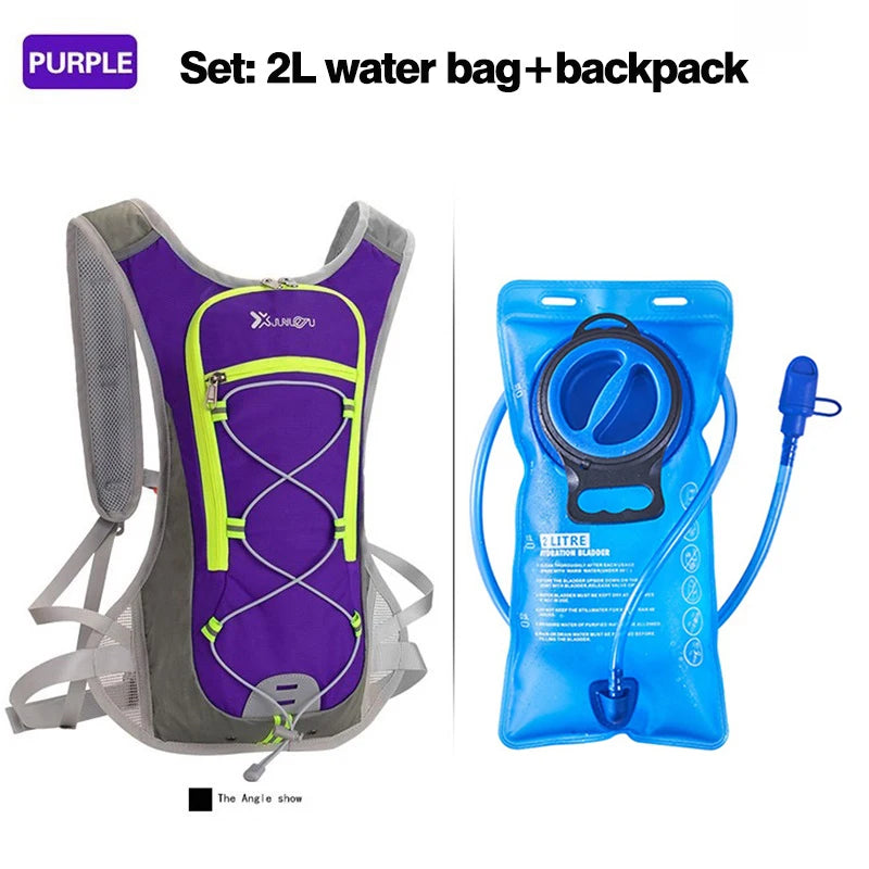 Mochila para ciclismo, juego de bolsas de agua de 2L, mochila transpirable para correr, bolsa de agua para beber, contenedor de reposición de hidratación