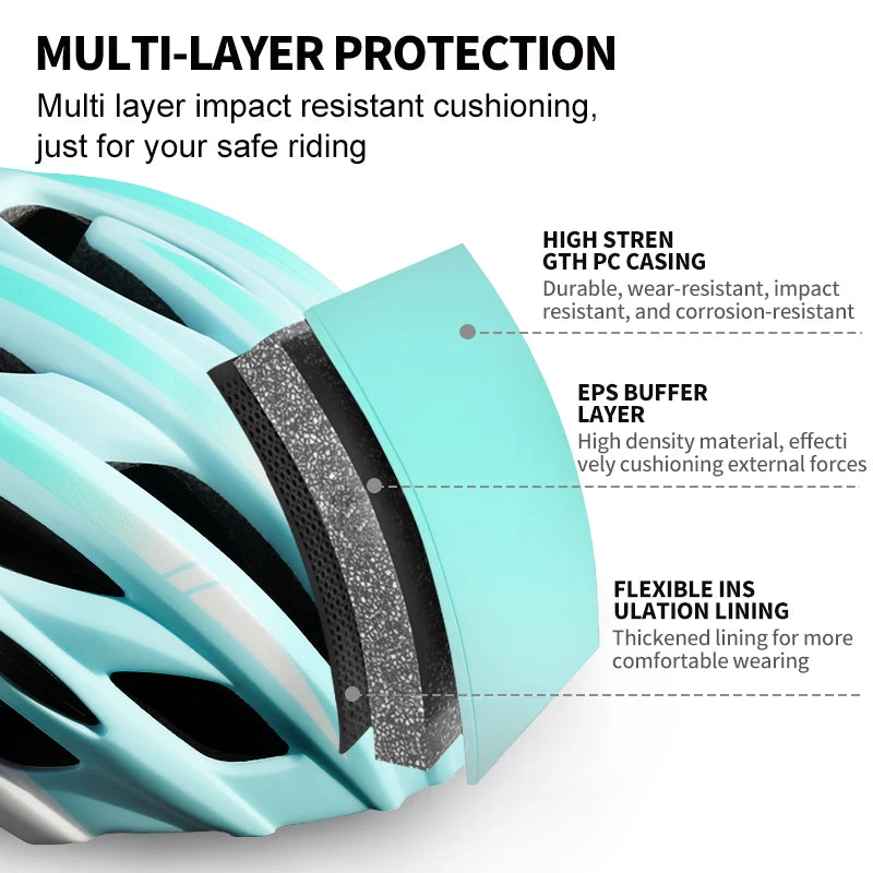Cascos de bicicleta para adultos, cascos de seguridad anticolisión para bicicleta de montaña, ultraligeros, transpirables, moldeados integralmente