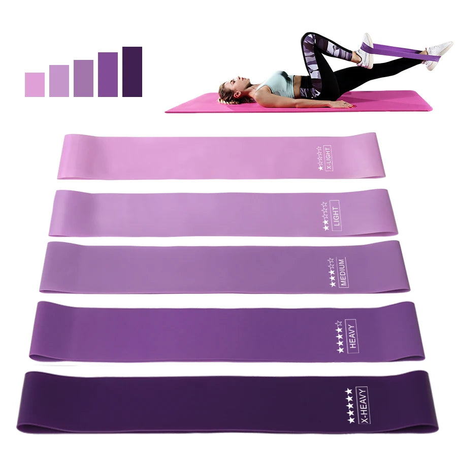Bandas de resistencia deportivas para yoga y entrenamiento en casa, bandas elásticas de resistencia para Fitness, estiramiento, Pilates, Crossfit, entrenamiento, equipo de gimnasio