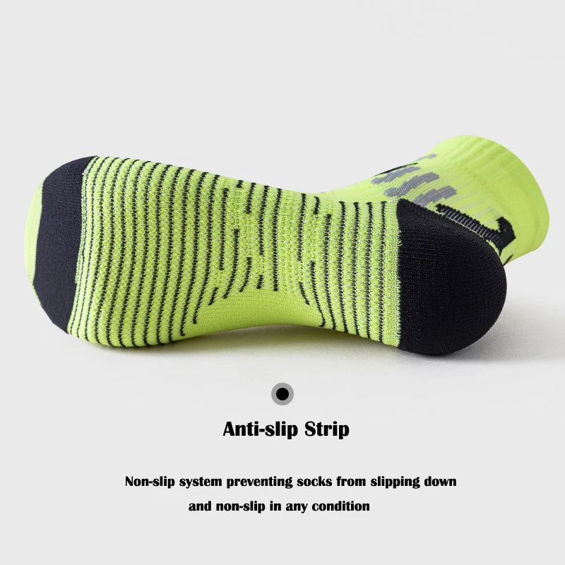Calcetines deportivos para hombre y mujer, medias de tubo medio, antideslizantes, de secado rápido, transpirables, para correr, Maratón, baloncesto y entrenamiento