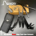 DAKOYU DKShadow Alicates multiherramienta para acampar con silbato de emergencia Herramienta compacta para exteriores de 8 colores, adecuada para senderismo y acampada