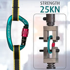Mosquetón profesional en forma de D de 25KN, mosquetón de bloqueo de tornillo para puerta, equipo de escalada y rappel, equipo rápido, herramientas EDC para exteriores