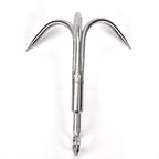 Gancho de agarre de 3 garras, herramienta de mosquetón de supervivencia de escalada, acero inoxidable, 1 unidad