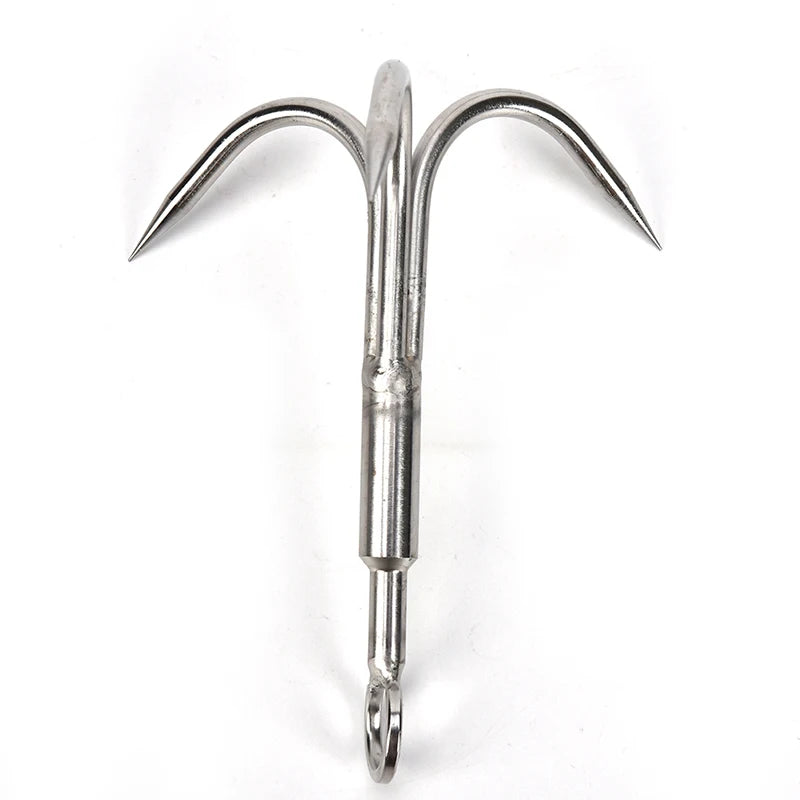Gancho de agarre de 3 garras, herramienta de mosquetón de supervivencia de escalada, acero inoxidable, 1 unidad