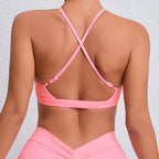 STOUREG, parte de atrás bonita, Sujetador deportivo para mujer, gimnasio, Yoga, espalda cruzada, Top deportivo para correr, ropa deportiva acolchada transpirable para Fitness