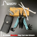 DAKOYU DKShadow Alicates multiherramienta para acampar con silbato de emergencia Herramienta compacta para exteriores de 8 colores, adecuada para senderismo y acampada