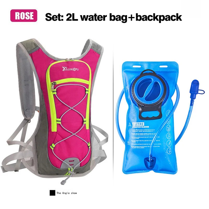 Mochila para ciclismo, juego de bolsas de agua de 2L, mochila transpirable para correr, bolsa de agua para beber, contenedor de reposición de hidratación