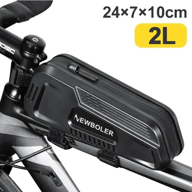 Bolsa para bicicleta impermeable, bolsa para cuadro de tubo frontal superior de ciclismo, gran capacidad, alforja para bicicleta de montaña y carretera, accesorios negros para bicicleta