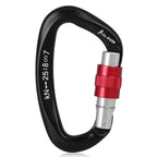 Mosquetón profesional en forma de D de 25KN, mosquetón de bloqueo de tornillo para puerta, equipo de escalada y rappel, equipo rápido, herramientas EDC para exteriores