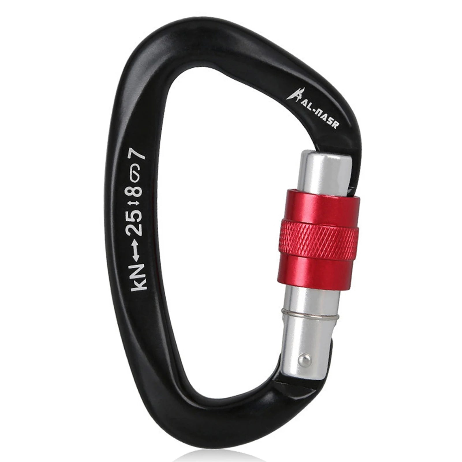 Mosquetón profesional en forma de D de 25KN, mosquetón de bloqueo de tornillo para puerta, equipo de escalada y rappel, equipo rápido, herramientas EDC para exteriores