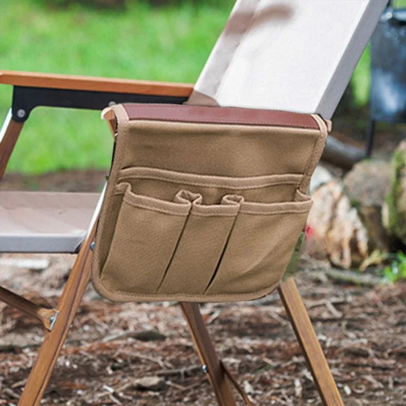 Bolsas de almacenamiento con reposabrazos para silla de acampada al aire libre, bolsas colgantes laterales portátiles para silla de playa, bolsa organizadora para pesca, Camping y senderismo, 1 ud.