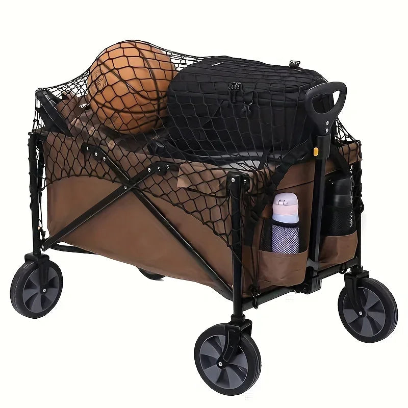 Carro de carga plegable resistente: nailon duradero, perfecto para playa, jardín y viajes con equipo de camping de diseño seguro