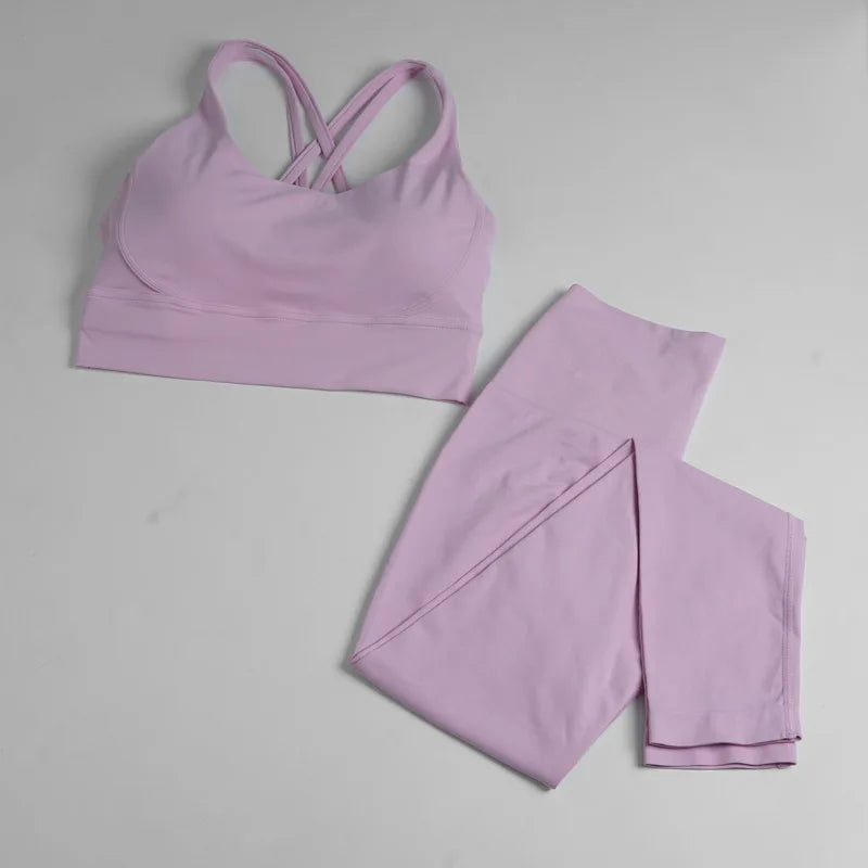 Nuevo Conjunto de traje deportivo para Pilates para mujer, ropa deportiva profesional que absorbe los golpes, sujetador para correr, traje de yoga, pecho de secado rápido